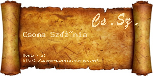 Csoma Szénia névjegykártya